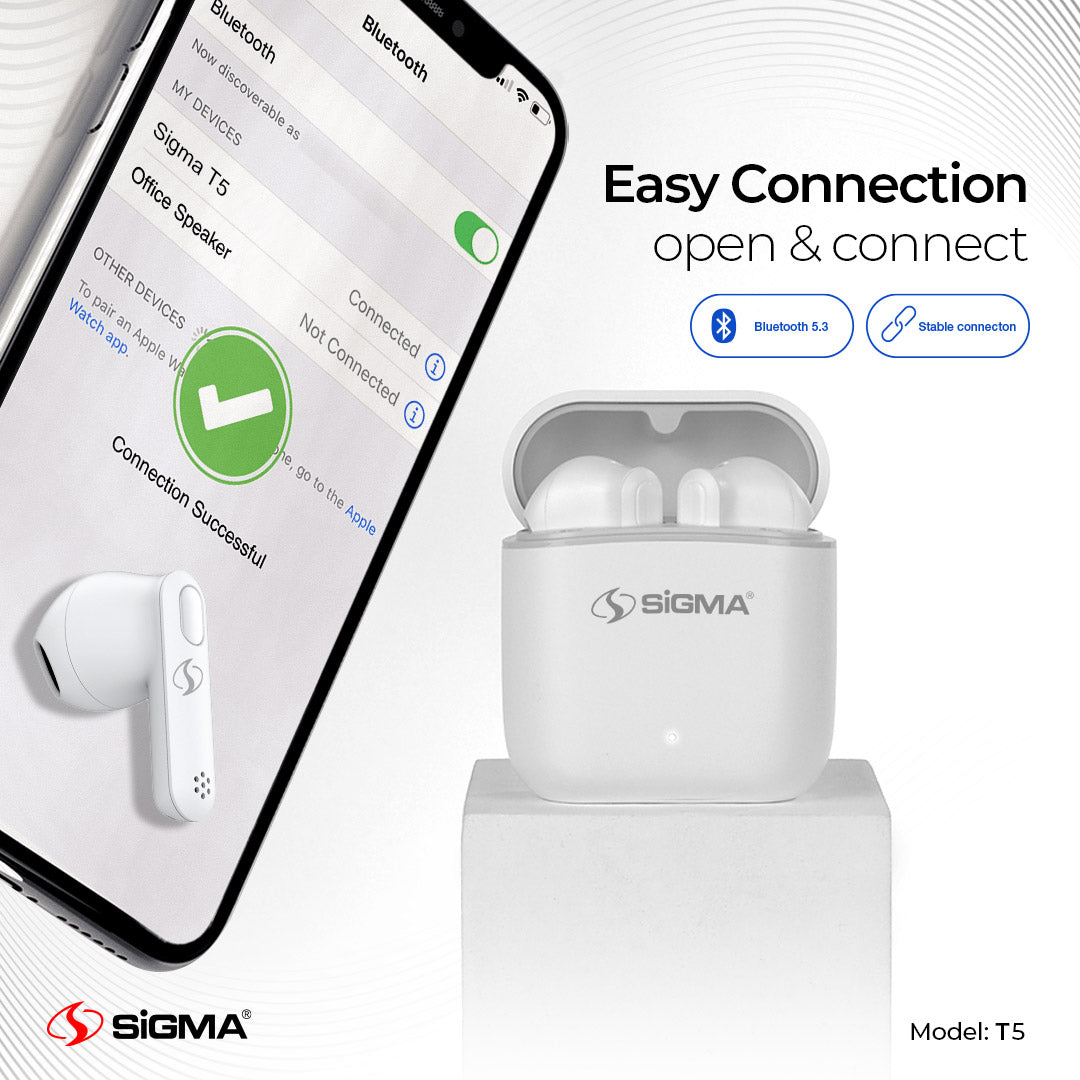 SiGMA Wireless EarBuds WAVE T5 TWS