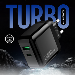 Sigma Turbo-1 PD+QC Fast Charger 25W – Dual Port (USB-A & Type-C) Wall Charger